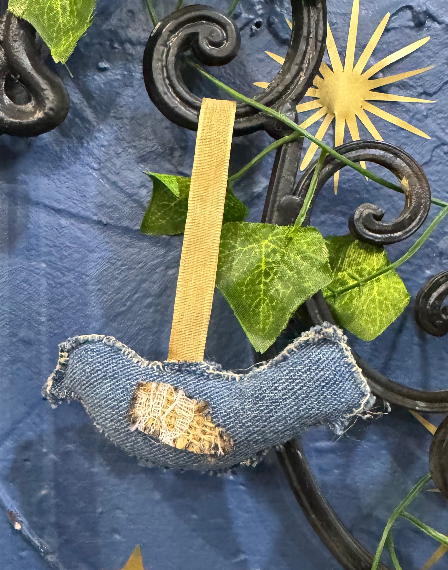 Denim Bluebirds Ornaments