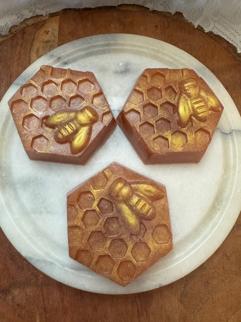 Honey Base Soap- Oatmeal Milk & Honey- Geometric Honeycomb
