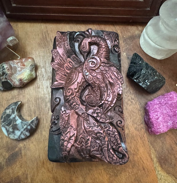 Hempseed & Charcoal Soap- Mahogany Coconut- Peacock