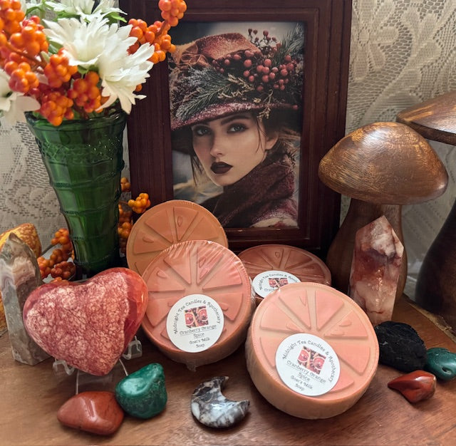 Goat's Milk Base Soap- Cranberry Orange Spice Scent- Orange Slices