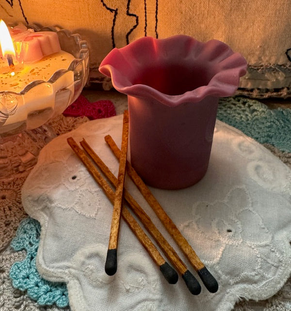 Pink Satin Ruffle Bud Vase