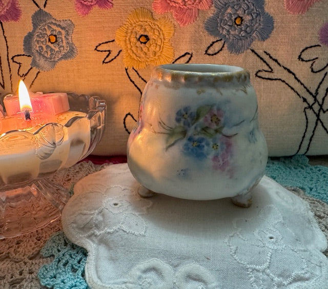 Pink Blue Foral Bud Vase