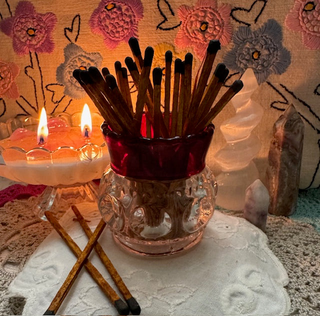 Ruby Red Kings Crown Bud Vase