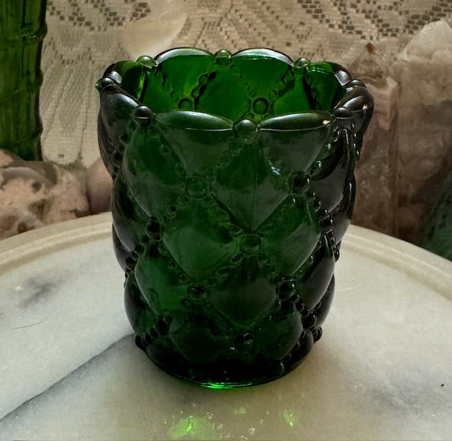 Emerald Quilt Match Stick Holder