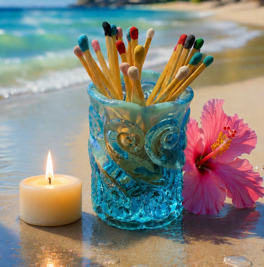 Blue Swirl Toothpick Holder