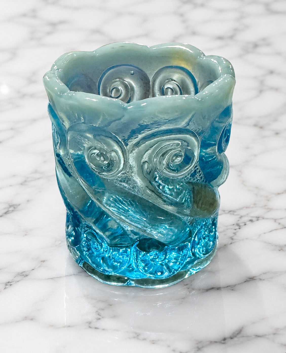 Blue Swirl Toothpick Holder
