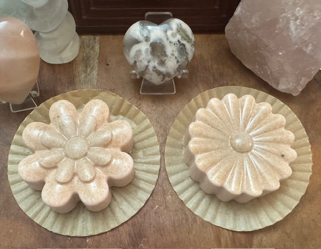 Oatmeal Soap- Strawberry & Cream -Geometric Flowers