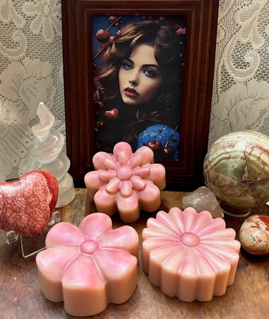 Goat's Milk Soap- Cherry Vanilla Almonds- Geometric Flowers