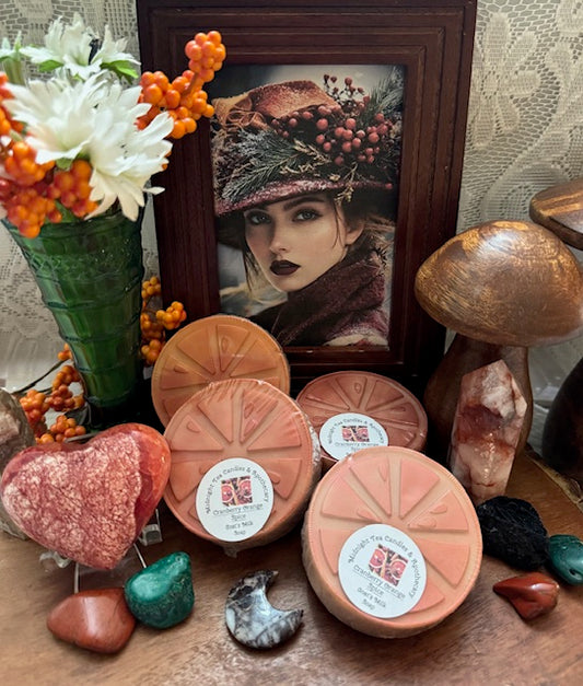 Goat's Milk Base Soap- Cranberry Orange Spice Scent- Orange Slices
