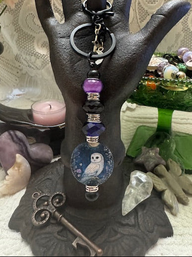 Key Chain- Moon Barred Owl