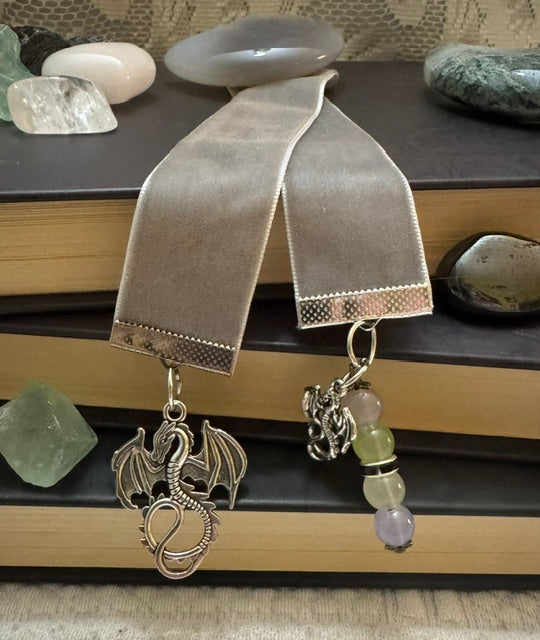 Bookmark- Silver Fairytale Dragon