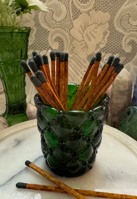 Emerald Quilt Match Stick Holder